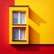 Minimalist detail of house facade with a window. Color contrast. AI generated