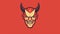 Minimalist Devil Head Logo With Three Colors