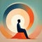 Minimalist Digital Illustration Of Mindful Sitting For Inspirational Moment