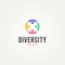 Minimalist diversity and inclusion logo template vector illustration design. simple people community, network, and social symbol