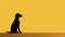 Minimalist Dog Silhouette On Yellow Background