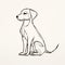 Minimalist Dog Sketch With Flawless Line Work And Art Brut Influences