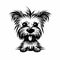 Minimalist Doodle Of Playful Yorkshire Terrier