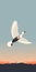 Minimalist Duck In Flight Mobile Wallpaper - High Quality 8k Illustration