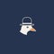 Minimalist Duck In Hat Logo: Dark White And Navy Illustration