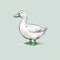 Minimalist Duck Sketch In Green And White With Thick Lines And 8k Quality