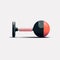 Minimalist Dumbbell Illustration: Red And Black Weighted Barbell With Balls