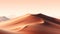 Minimalist Dune Landscape: 3d Desktop Wallpaper With Sun, Sand, And Red Hills