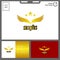 The minimalist eagle logo vector golden concept