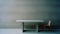 Minimalist Editorial Photograph Of Table In Brutalist Environment