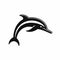 Minimalist Egyptian Iconography Dolphin Logo In Black And White