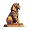 Minimalist Egyptian Sphinx Cartoon Illustration for Children\\\'s Books.