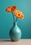 Minimalist Elegance: Ceramic Vase with Flowers