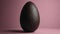 Minimalist Elegance on Pink: Chocolate Easter Egg on a Pink background with a Simple and Refined Aesthetic, Ideal for Composing a