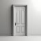 Minimalist Elegance: White Door 3D Renders on White Background and Floor