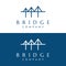 Minimalist and elegant creative bridge building logo with a modern concept. With vector illustration editing