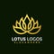 Minimalist Elegant Lotus logo, Gold fashion Cosmetic Spa modern logos Designs Vector