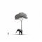 Minimalist Elephant And Tree Illustration In Black And White
