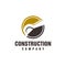 Minimalist Excavator and backhoe logo, construction logo icon vector template