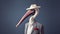 Minimalist Fashion Portrait Of Pelican