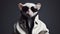 Minimalist Fashion Portrait Of Rat With White Jacket