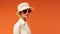 Minimalist Fashion Portrait Of A Woman In Hat And Sunglasses