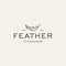 minimalist feather fur bristle logo design