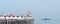 Minimalist fine art panoramic landscape image of colorful pier i