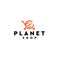 Minimalist flat design PLANET SHOP logo design