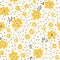 Minimalist Floral Polkadot Vector Art In Yellow Duotone Colors