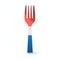 Minimalist Fork Icon With Blue, Red, And White Colors