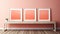 Minimalist Framed Photos On Pink Wall: Tranquil Still Life In Soft-focus