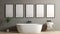 Minimalist Framed Pictures In A Stylish Bathroom