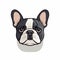 Minimalist French Bulldog Emoji: Simple And Colorful Illustration