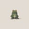 Minimalist Frog Illustration: A Melting Masterpiece In Victorian-inspired Style