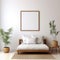 Minimalist Futon Portrait Picture Frame Hanging On White Wall