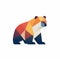 Minimalist Geometric Bear Logo Design