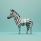 Minimalist Geometric Zebra 3d Model On Blue Surface