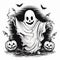 Minimalist Ghost Art Flat Halloween Haunts