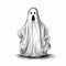 Minimalist Ghost Art Sleek Halloween Haunts