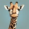 Minimalist Giraffe Head Portrait Digital Illustration