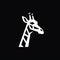 Minimalist Giraffe Logo: Modern, Stylized, Simple Shapes On Black Background