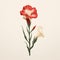 Minimalist Gladiolus Image With Rose On White Background