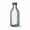 Minimalist Glass Bottle Vector Illustration On White Background