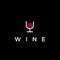 Minimalist glass of wine logo icon vector template
