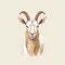 Minimalist Goat Head Illustration On Beige Canvas