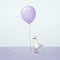 Minimalist Goose Drawing With Purple Balloon: Conceptual Art By Dimitry Roulland