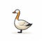 Minimalist Goose Icon: Distinctive Design On White Background