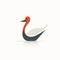 Minimalist Goose Logo Design With Abstract Water Bird Illustration