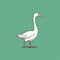 Minimalist Goose Sketch In Green And White With Thick Lines In 8k Quality